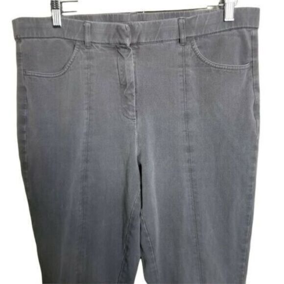 Isaac Mizrahi Womens Size 14T Gray  Solid BootCut Khaki Pants - Picture 8 of 9